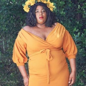 Pink Clove Plus Size Golden Bodycon Dress